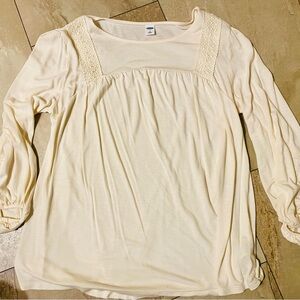Women's Cream lace balloon blouse Top